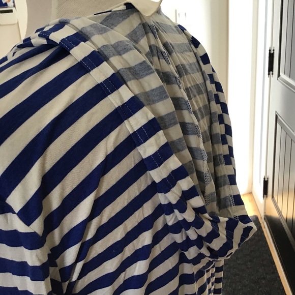 BODY GLOVE nautical strip royal blue and white stripe hoody cover up - Picture 6 of 9